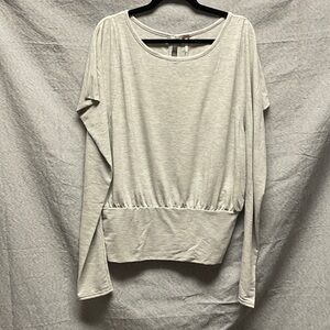 Free People Light Gray Long Sleeve Top